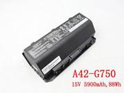 5900mAh, 88Wh A42G750 Batteries For ASUS