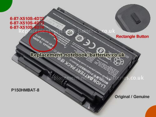 UK Images 1 Of Replacement 6-87-X510S-4D73 CLEVO Notebook Battery P150HMBAT-8 5200mAh, 76.96Wh For Sale In UK