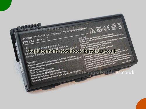 UK Images 1 Of Replacement 91NMS17LD4SU1 MSI Notebook Battery MS-1682 7800mAh For Sale In UK