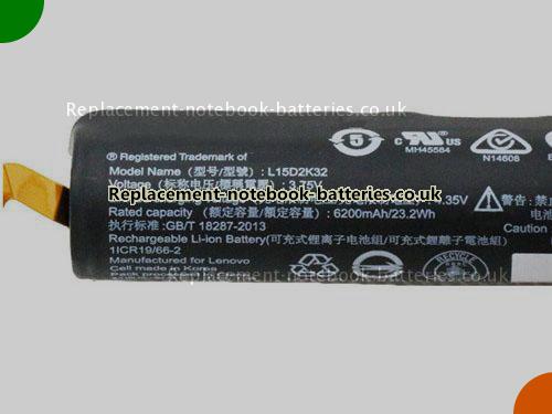 UK Images 2 Of Replacement L15X2K32 LENOVO Notebook Battery L15D2K32 6200mAh, 32Wh for Sale In UK