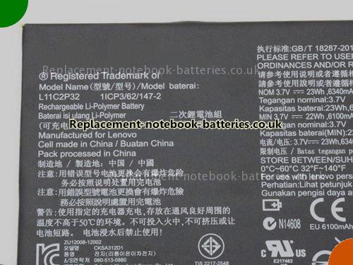 UK Images 2 Of Replacement L11C2P32 LENOVO Notebook Battery 1ICP3/62/1472 6340mAh, 23Wh For Sale In UK