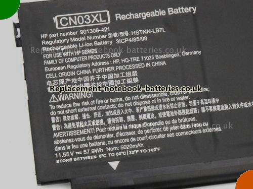 UK Images 2 Of Replacement 901308-421 HP Notebook Battery CN03XL 5020mAh, 57.95Wh For Sale In UK