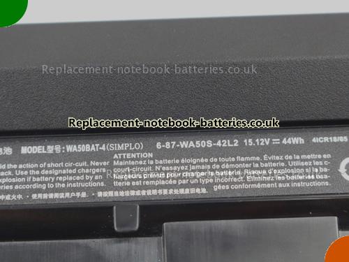 UK Images 2 Of Replacement WA50BAT-4 CLEVO Notebook Battery 6-87-WA50S-42L2 44Wh For Sale In UK