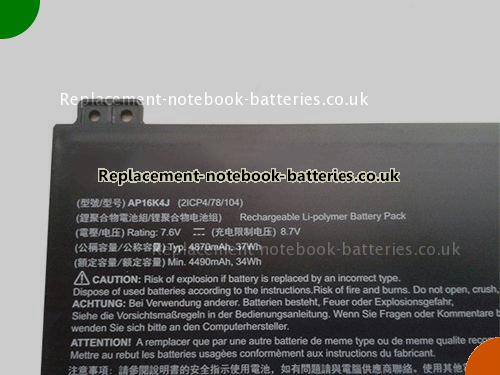 UK Images 2 Of Replacement AP16K4J ACER Notebook Battery  4860mAh, 37Wh For Sale In UK