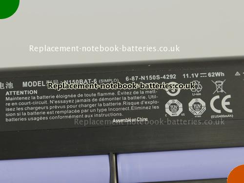 UK Images 2 Of Replacement 6-87-N150S-4292 CLEVO Notebook Battery 6-87-N150S-4U91 62Wh For Sale In UK