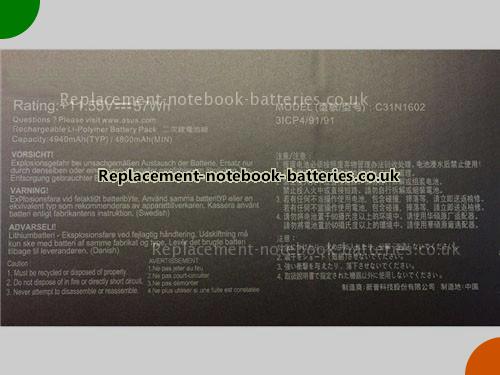 UK Images 2 Of Replacement 0B200-02090000 ASUS Notebook Battery 0B20002090000 4930mAh, 57Wh For Sale In UK