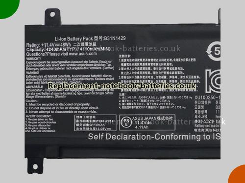 UK Images 2 Of Replacement 0B200-01460100 ASUS Notebook Battery B31N1429 4110mAh, 48Wh For Sale In UK