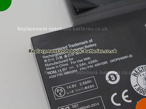 UK Images 4 Of Replacement 45N1092 LENOVO Notebook Battery 45N1094 2900mAh, 43Wh , 2.9Ah for Sale In UK