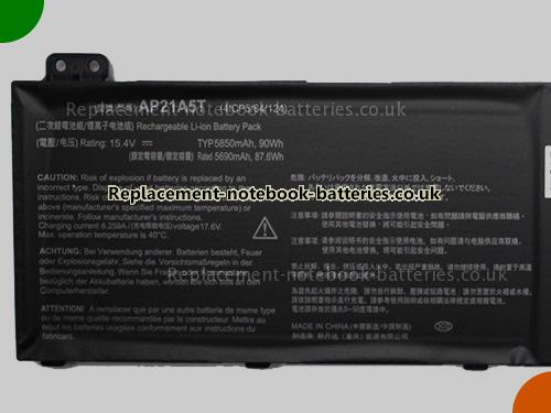 UK Images 4 Of Replacement KT0040G012 ACER Notebook Battery AP21A8T 5850mAh, 90Wh for Sale In UK