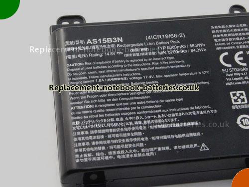 UK Images 4 Of Replacement KT.00803.004 ACER Notebook Battery AS15B3N 6000mAh, 88.8Wh For Sale In UK