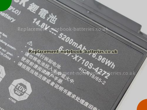 UK Images 5 Of Replacement 6-87-X710S-4J72 CLEVO Notebook Battery 6-87-X710S-4271 5200mAh, 76.96Wh For Sale In UK